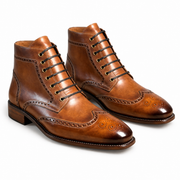 LIAM™ | Lancaster Burnished Brown Brogue Boots