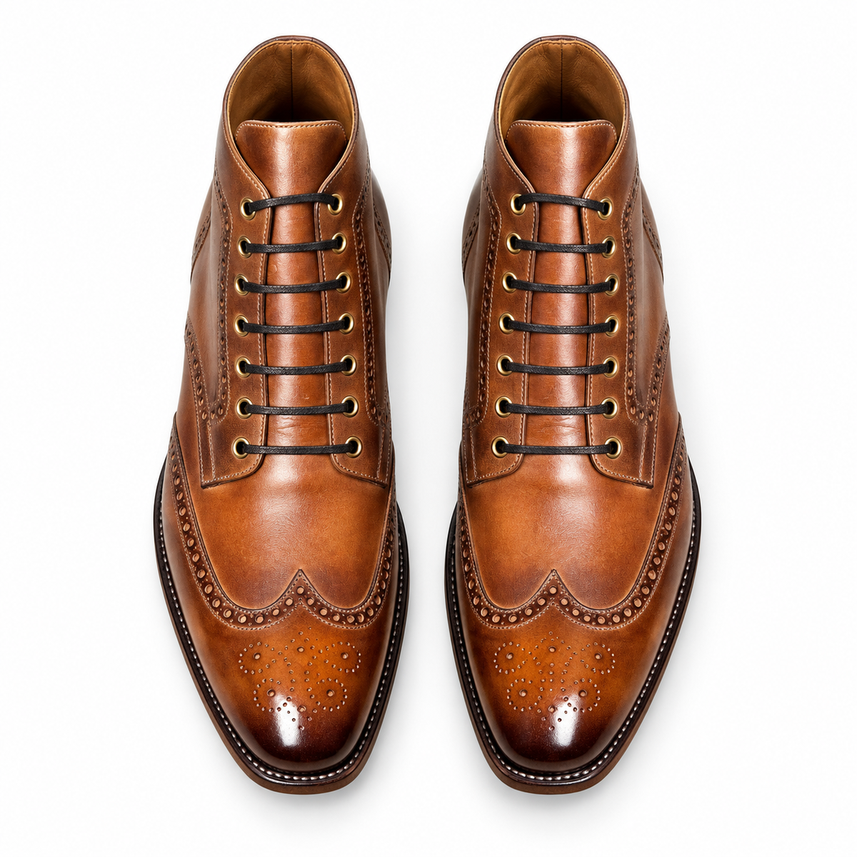LIAM™ | Lancaster Burnished Brown Brogue Boots