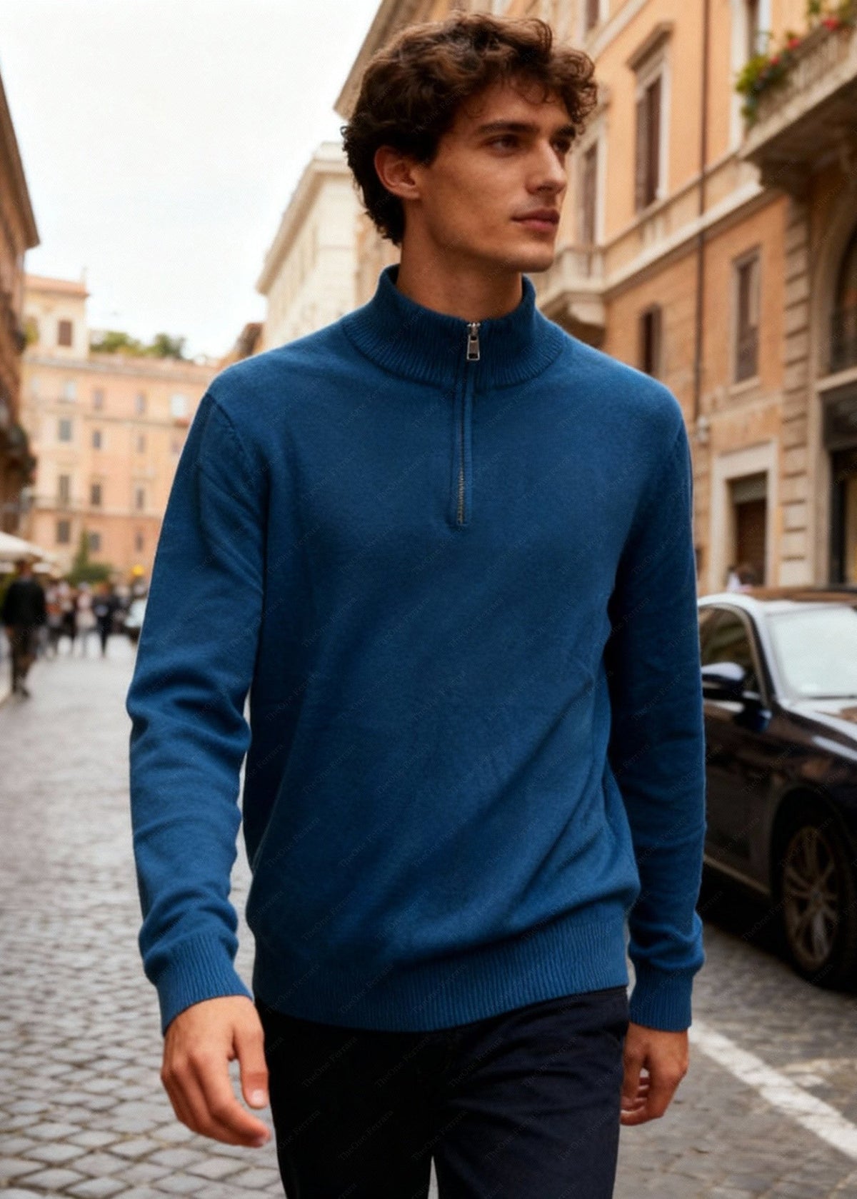 LIAM™ | Half-Zip Sweater – Viscose Modal Pullover with High Collar CT-007