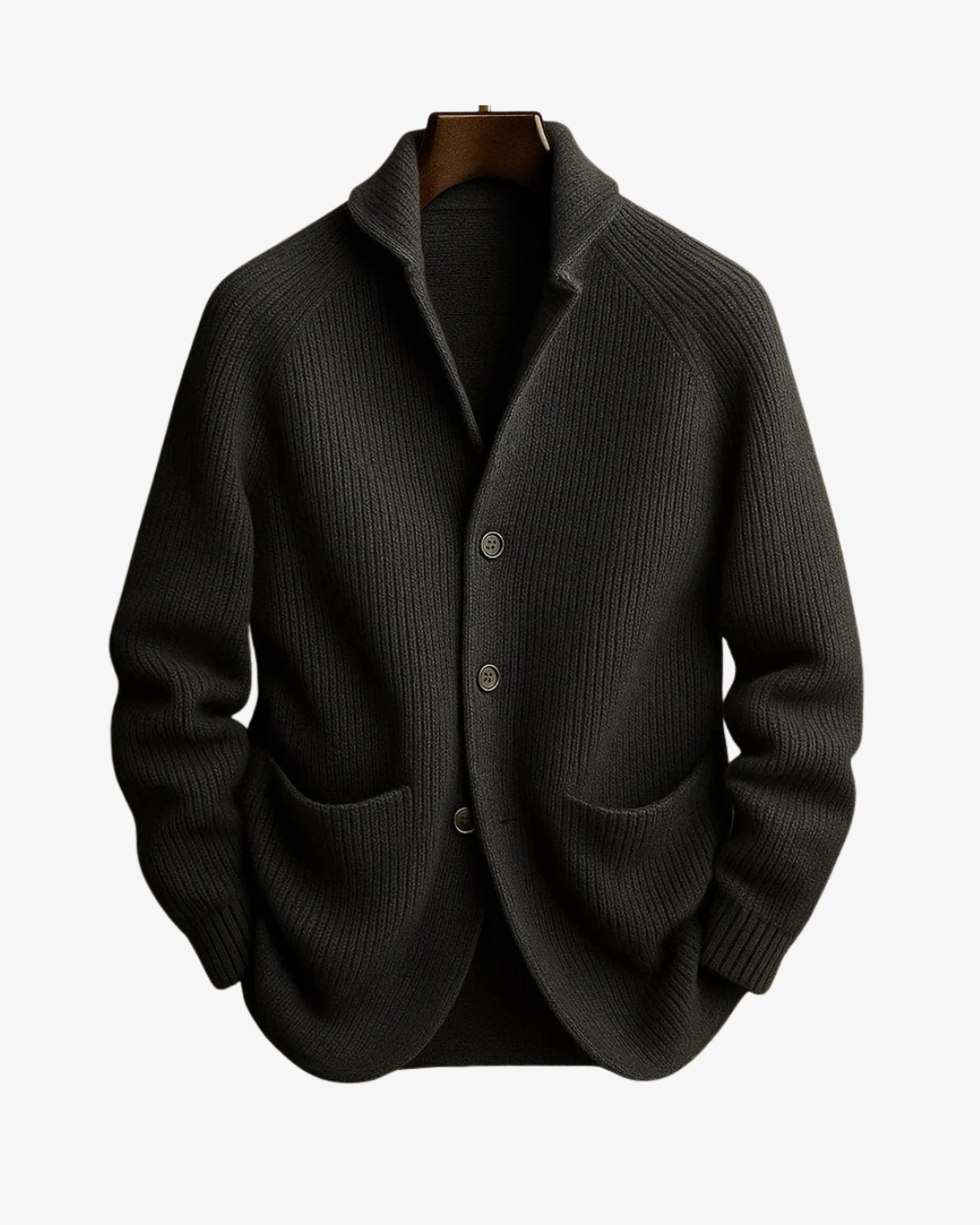 LIAM™ | Lawrence Tailored Button-Front Knit Cardigan
