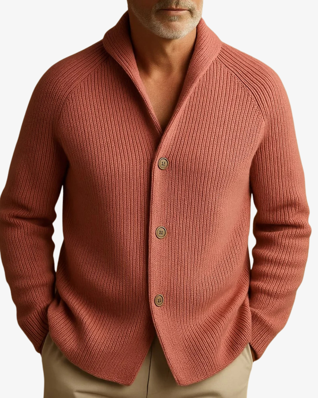 LIAM™ | Lawrence Tailored Button-Front Knit Cardigan