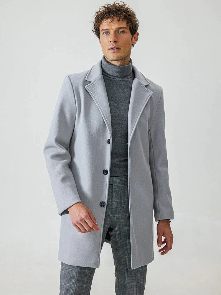 LIAM™ | Men’s Classic Single-Breasted Solid-Color Buckle Jacket