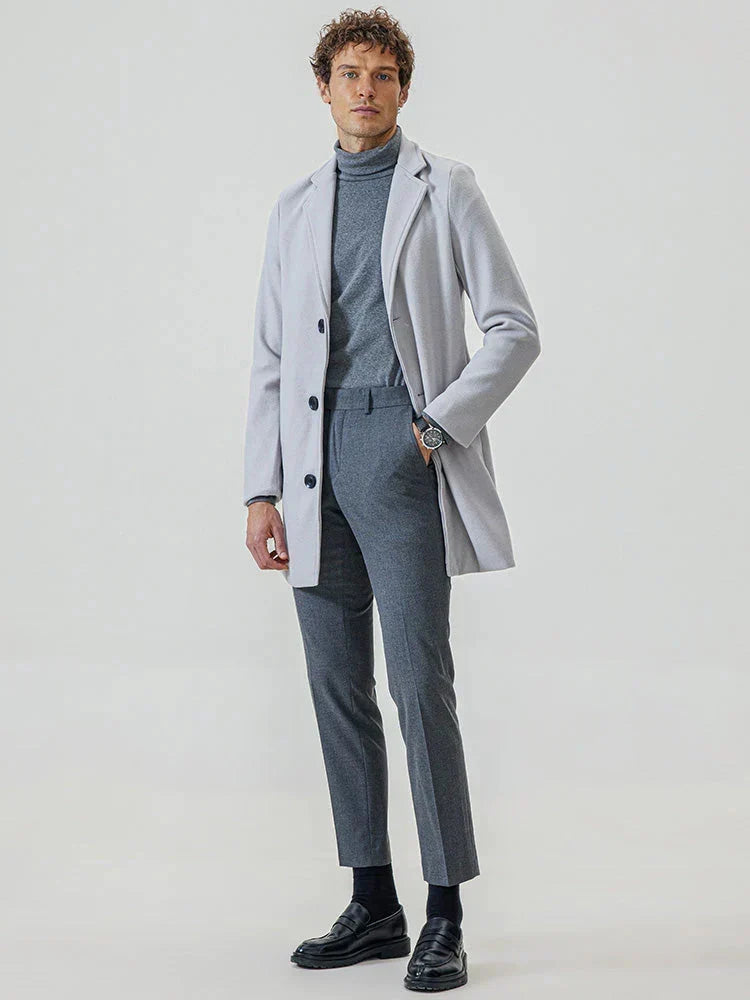 LIAM™ | Men’s Classic Single-Breasted Solid-Color Buckle Jacket