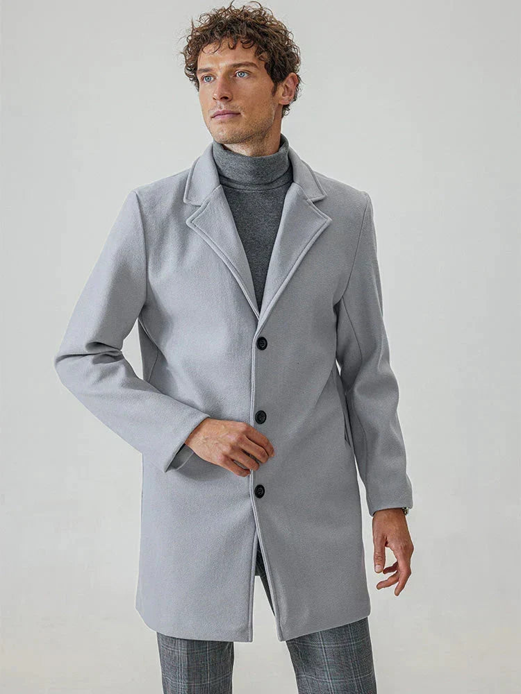 LIAM™ | Men’s Classic Single-Breasted Solid-Color Buckle Jacket