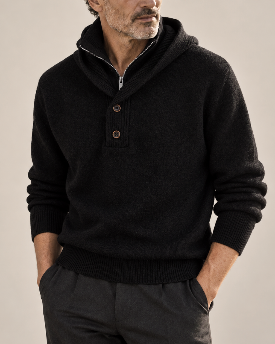 LIAM™ | Philip Hooded Turtleneck Sweater