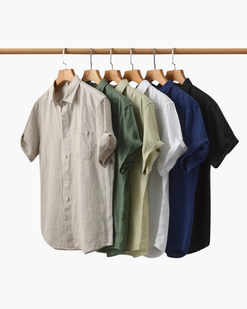 LIAM™ | LINEN SHIRT (SHORTSLEEVE)