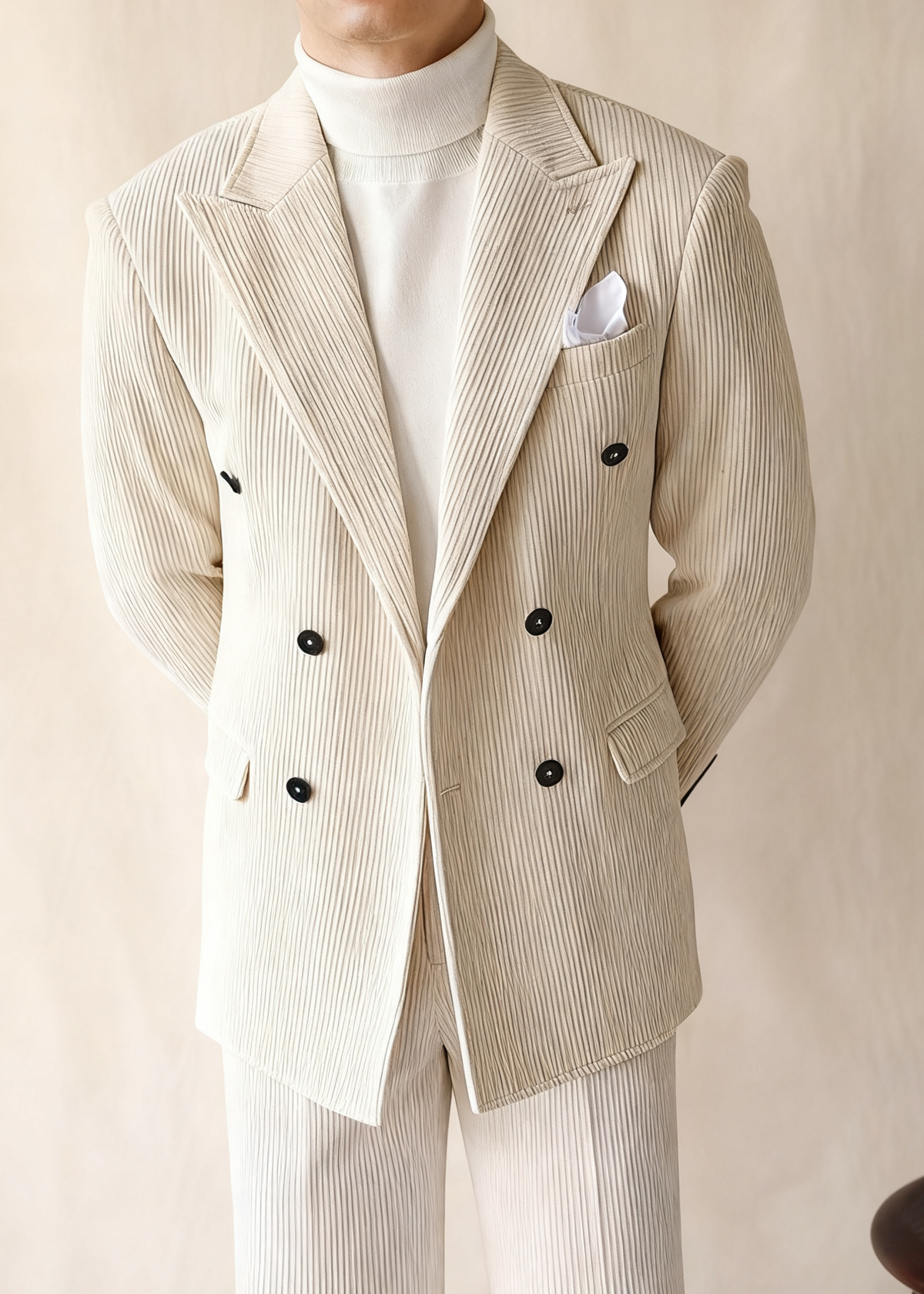 LIAM™ | Naples Men’s Double-Breasted Corduroy Suit Jacket