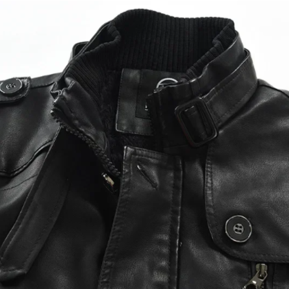 LIAM™ | Elegant Long Leather Biker Jacket