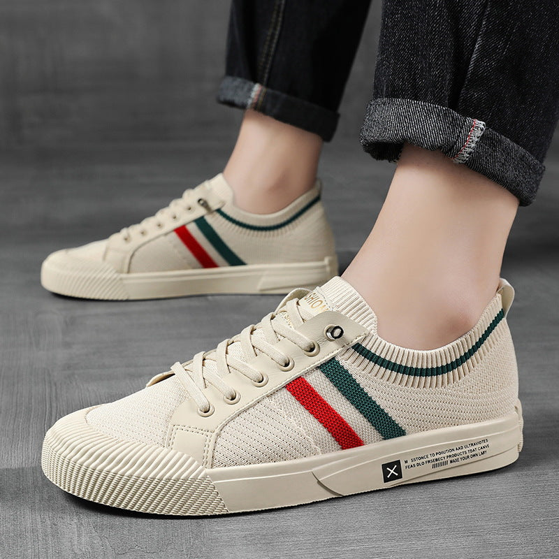 LIAM™ | Retro Knit Canvas Trainers
