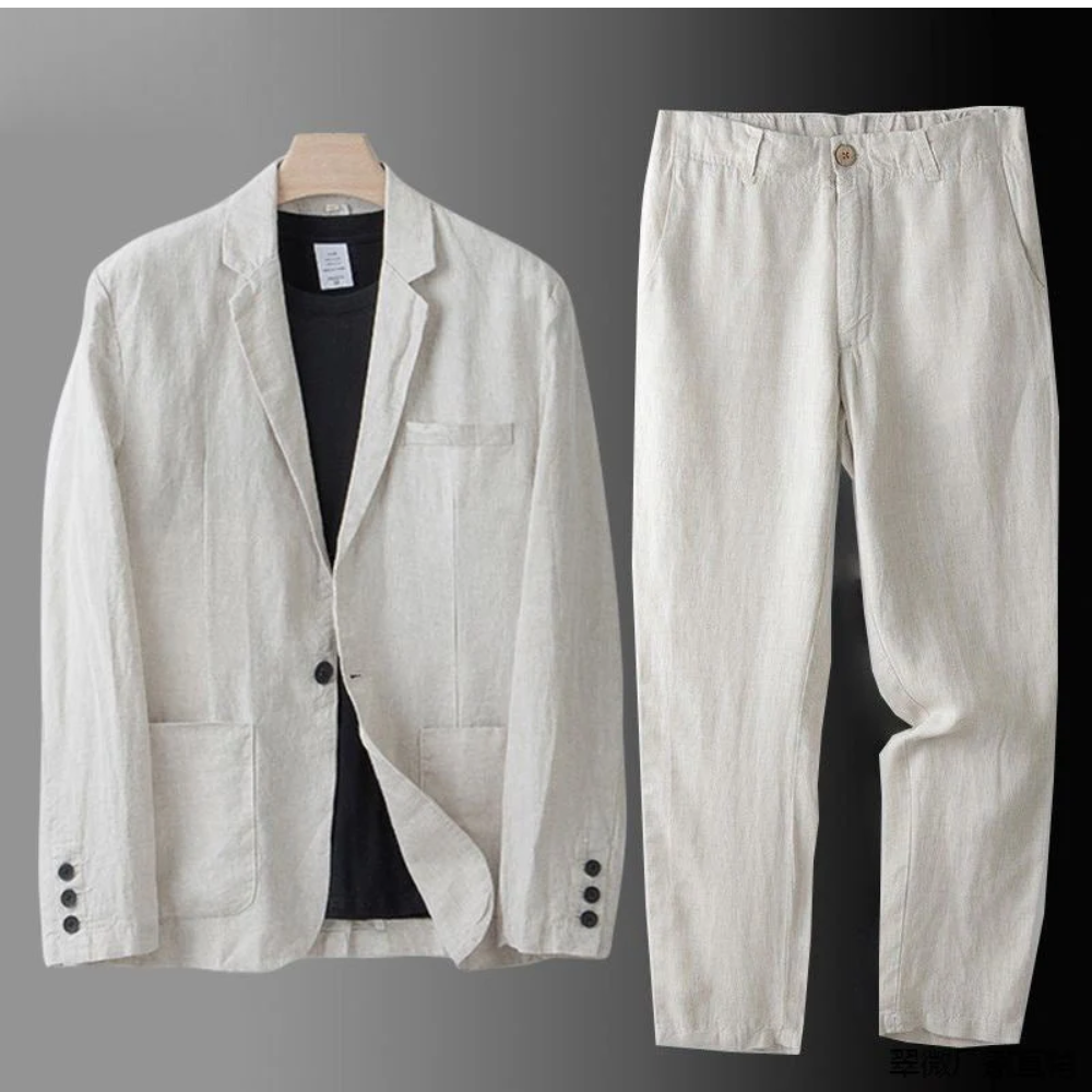LIAM™ | Men's Pure Linen Coord