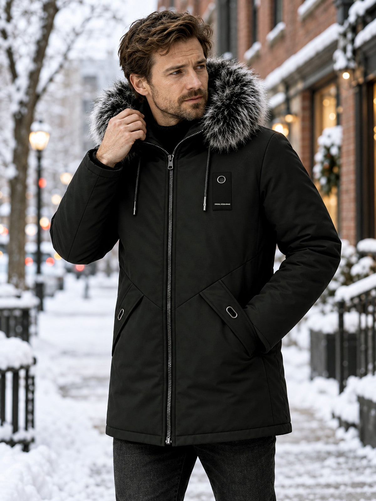 LIAM™ | Men's Windproof Hooded Thermal Mid-Length Parka Jacket