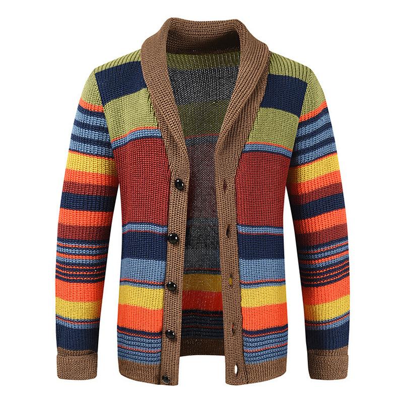 LIAM™ | Men's Striped Shawl Collar Cardigan