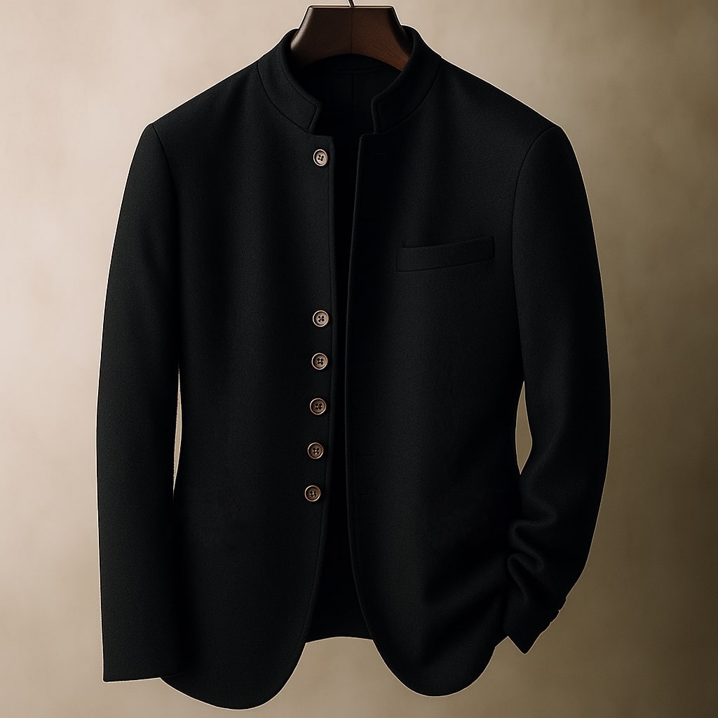 LIAM™ | WOOL JACKET WITH STRAIGHT COLLAR