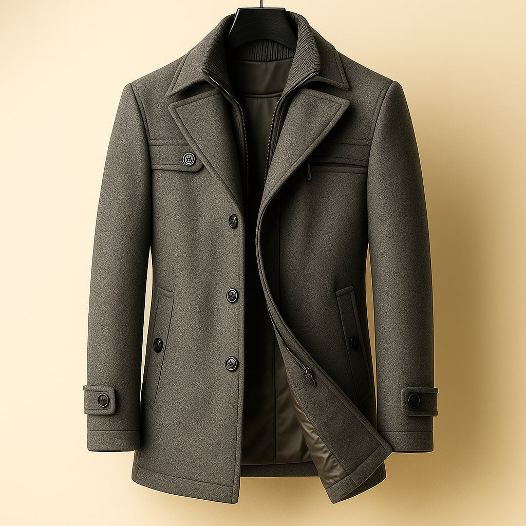 LIAM™ | LONG WOOL COAT FOR MEN