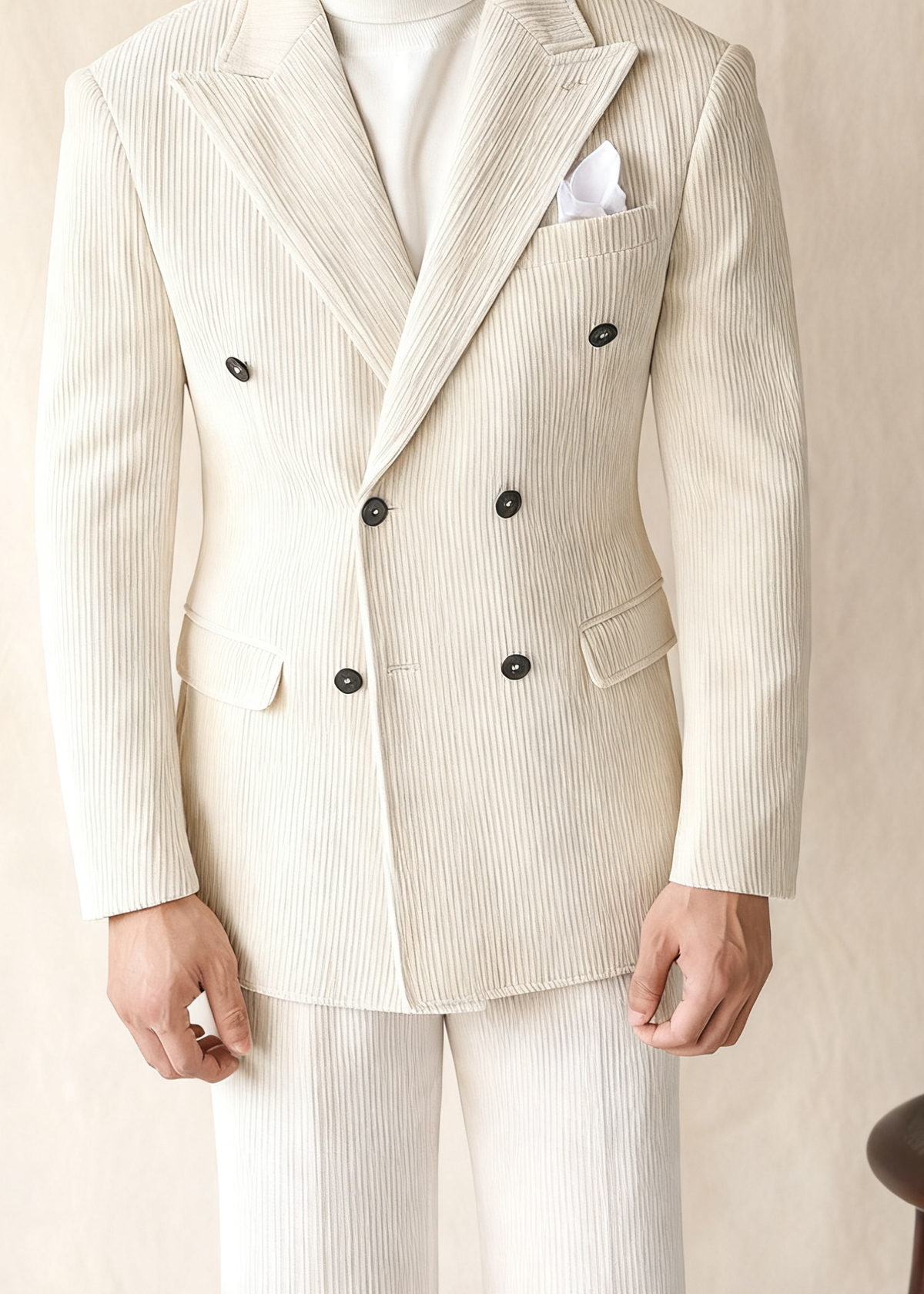 LIAM™ | Naples Men’s Double-Breasted Corduroy Suit Jacket