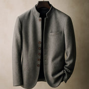 LIAM™ | WOOL JACKET WITH STRAIGHT COLLAR