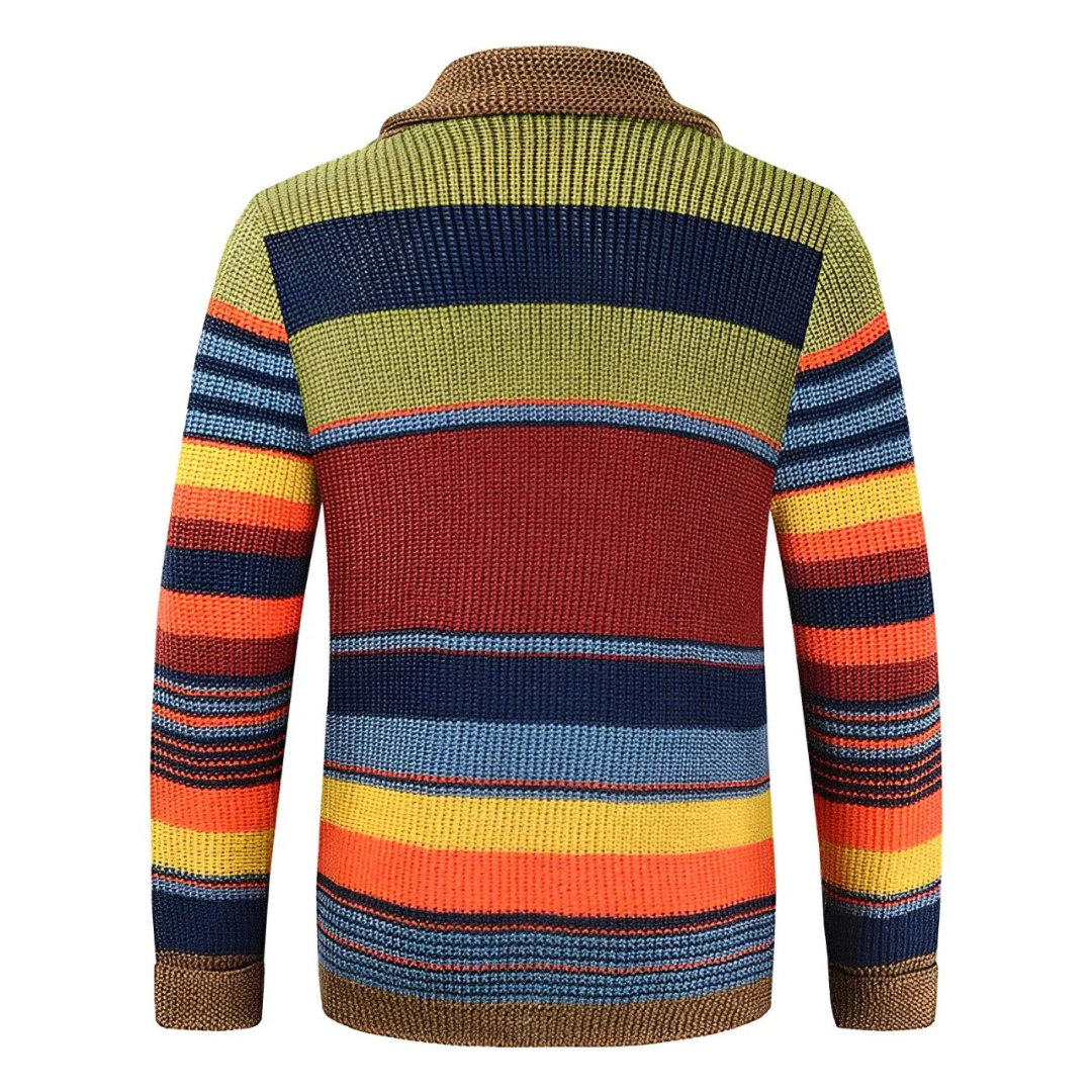 LIAM™ | Men's Striped Shawl Collar Cardigan