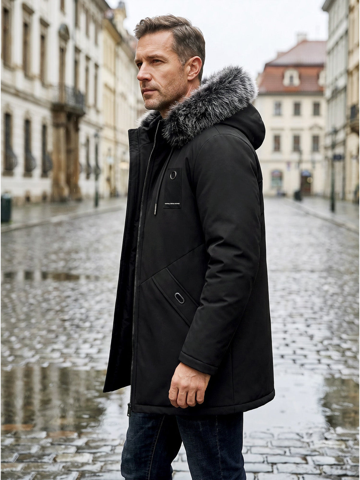 LIAM™ | Men's Windproof Hooded Thermal Mid-Length Parka Jacket