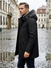 LIAM™ | Men's Windproof Hooded Thermal Mid-Length Parka Jacket