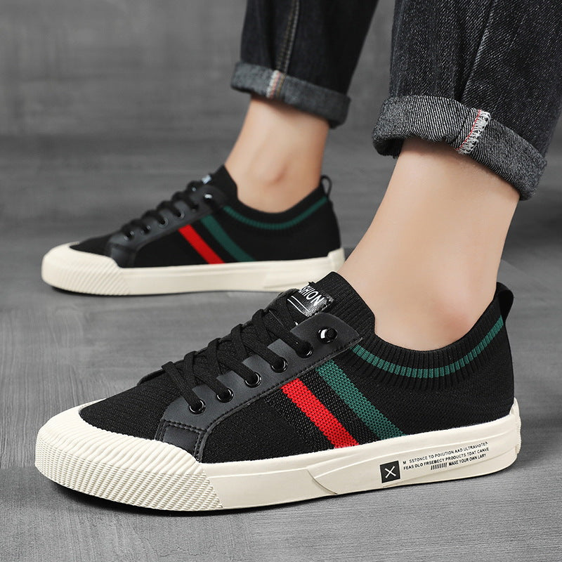 LIAM™ | Retro Knit Canvas Trainers