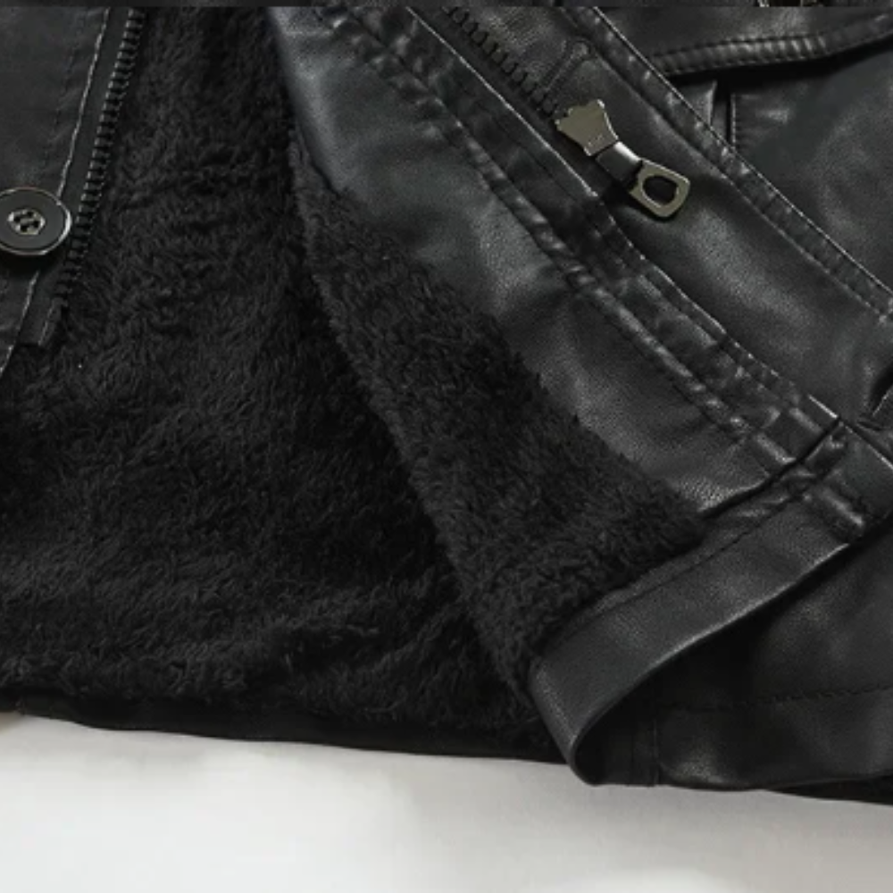 LIAM™ | Elegant Long Leather Biker Jacket
