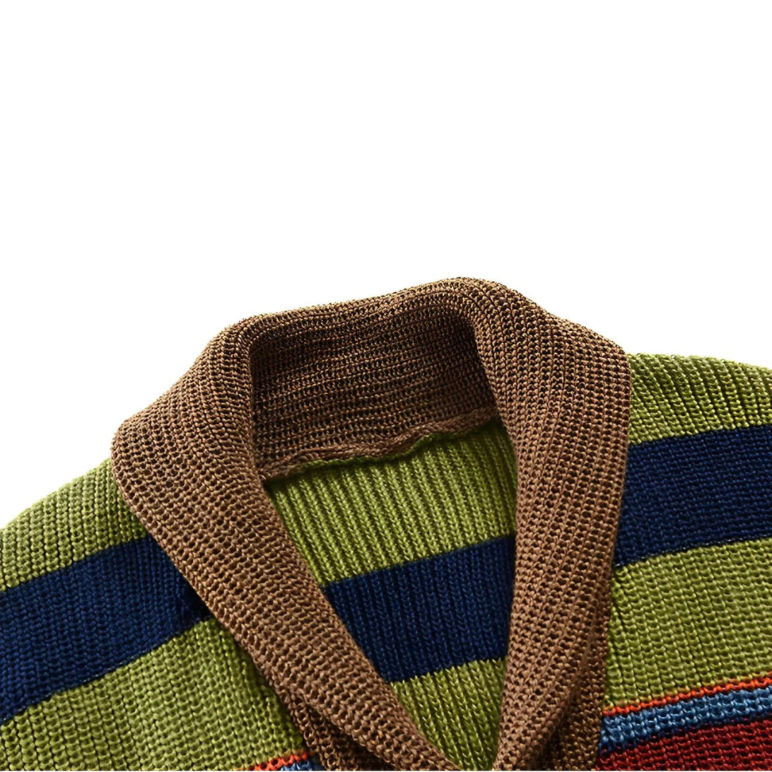 LIAM™ | Men's Striped Shawl Collar Cardigan