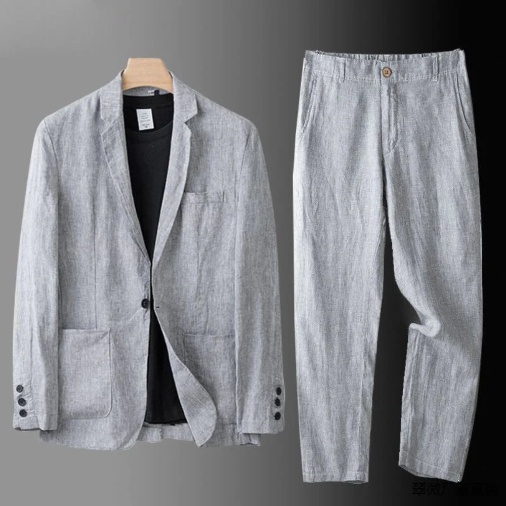 LIAM™ | Men's Pure Linen Coord