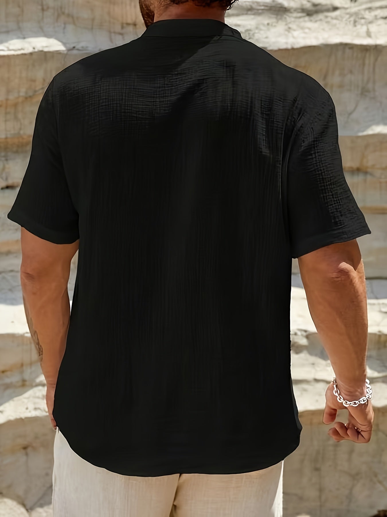 LIAM™ | Men's Linen V-Neck Shirt