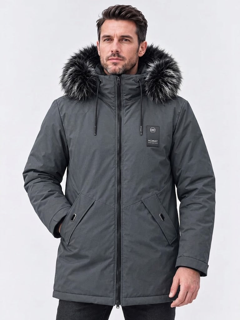 LIAM™ | Men's Windproof Hooded Thermal Mid-Length Parka Jacket