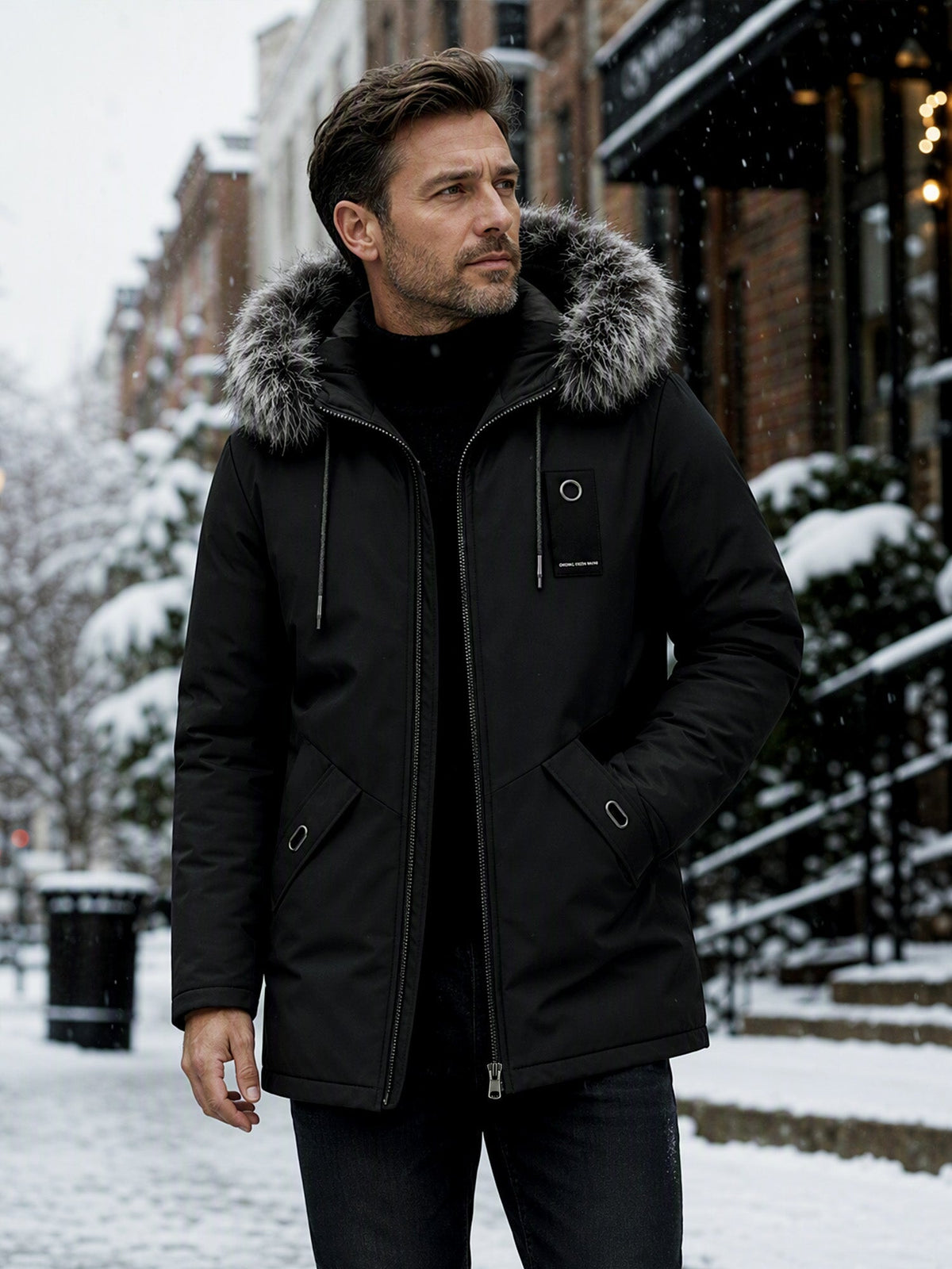 LIAM™ | Men's Windproof Hooded Thermal Mid-Length Parka Jacket