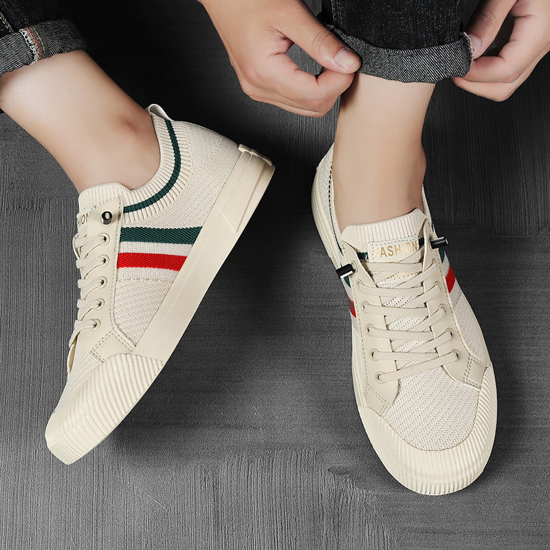 LIAM™ | Retro Knit Canvas Trainers