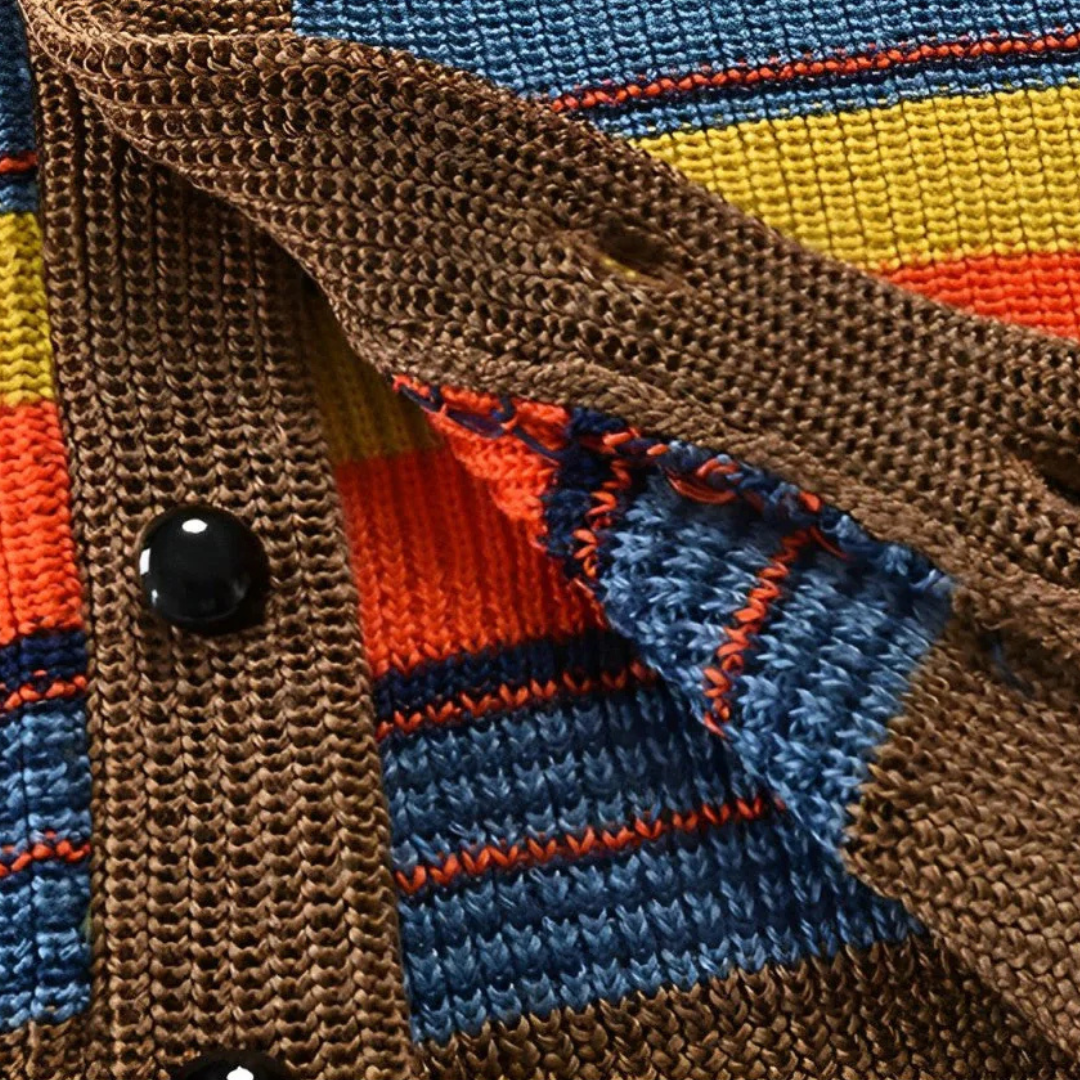 LIAM™ | Men's Striped Shawl Collar Cardigan