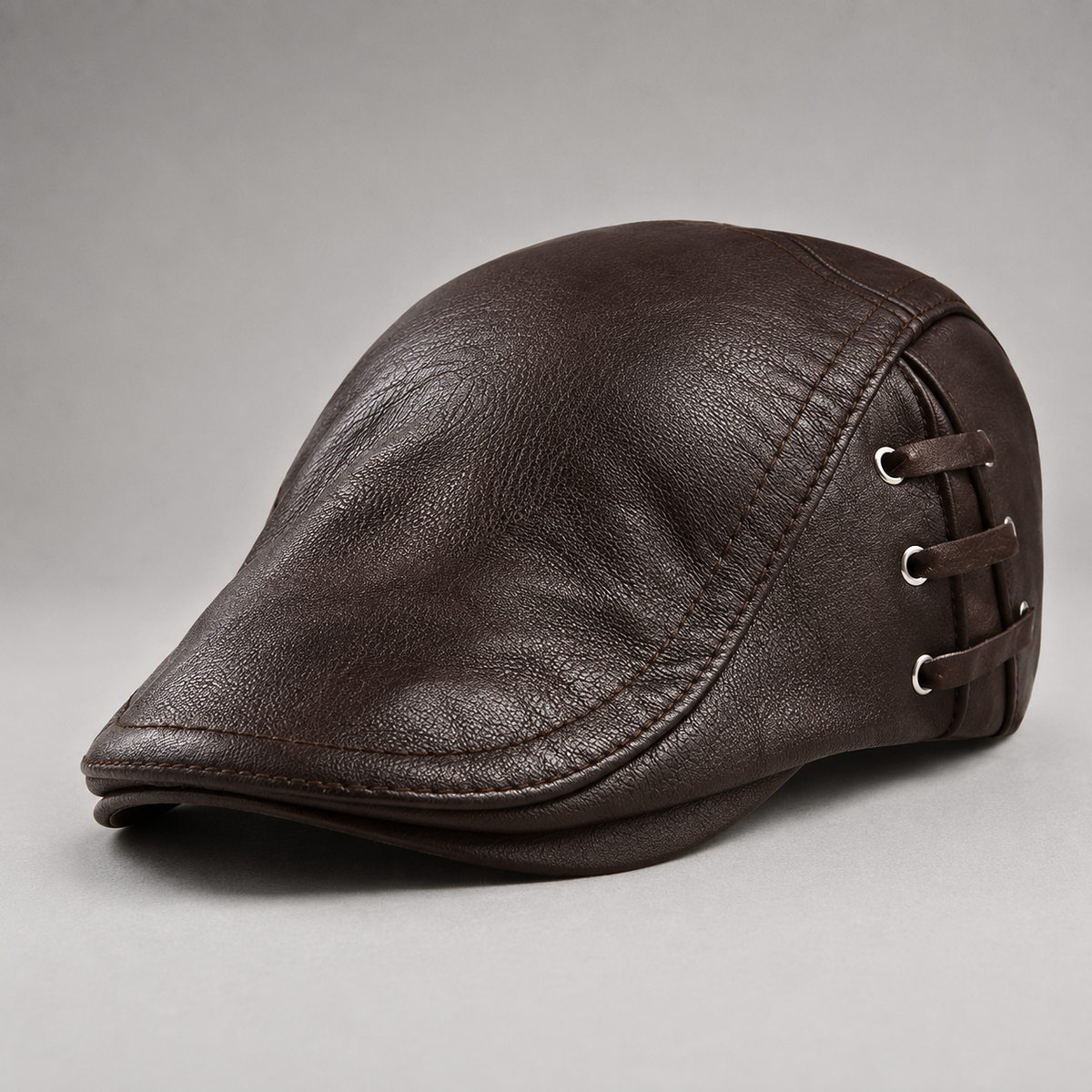 LIAM™ | Corbin Leather Driving Cap
