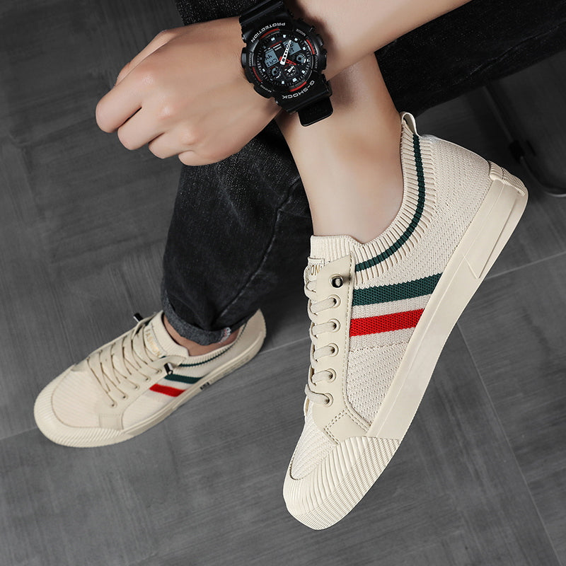 LIAM™ | Retro Knit Canvas Trainers