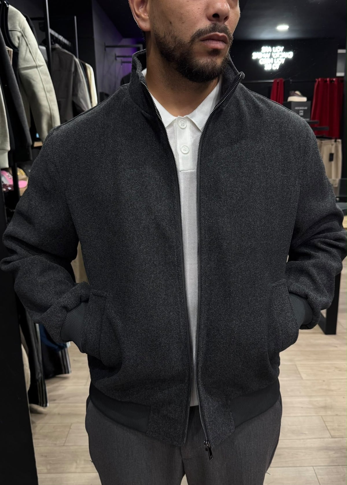 LIAM™ | Manhattan Wool-Effect Bomber Jacket