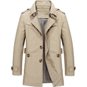 LIAM™ | Men's Long Button-Front Trenchcoat