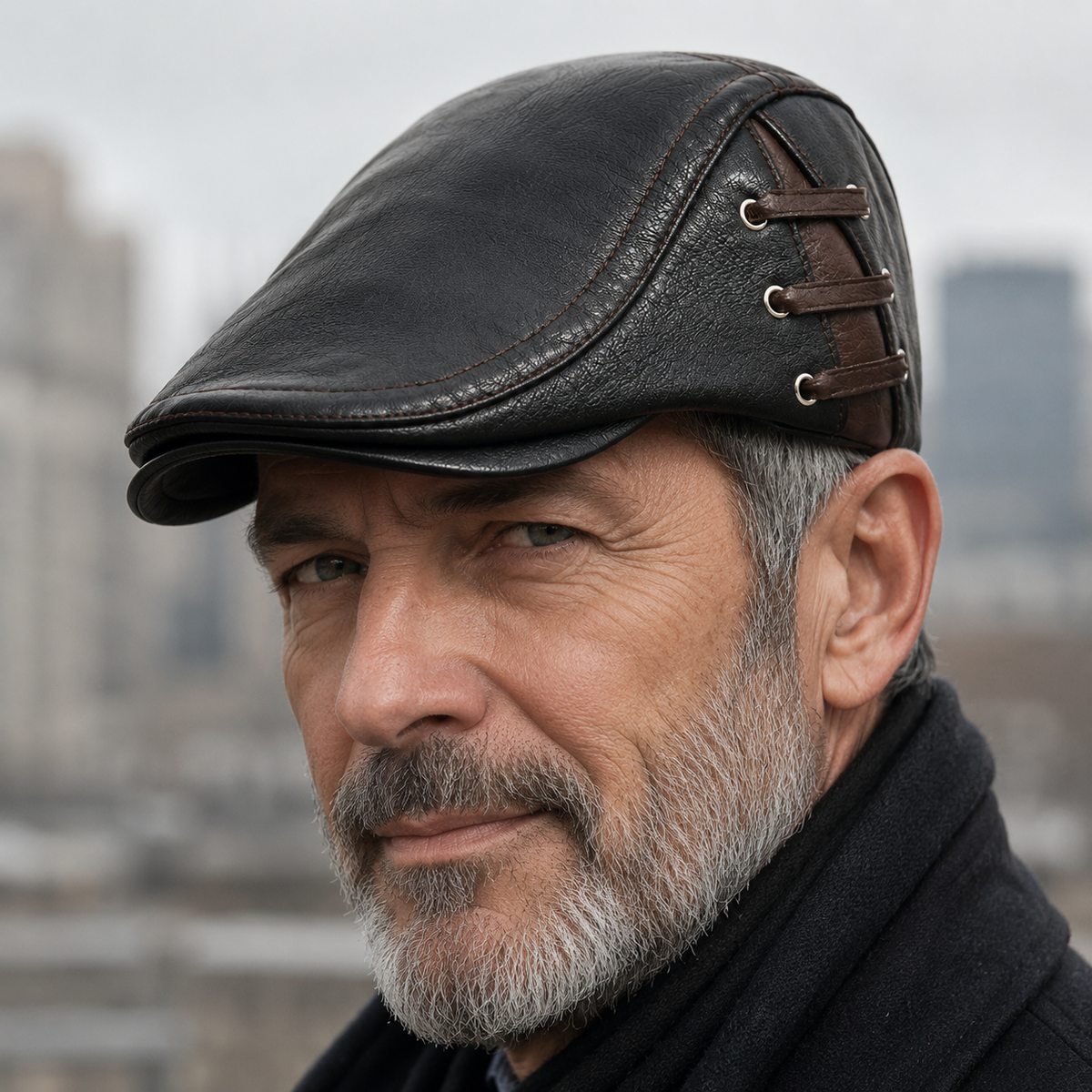 LIAM™ | Corbin Leather Driving Cap