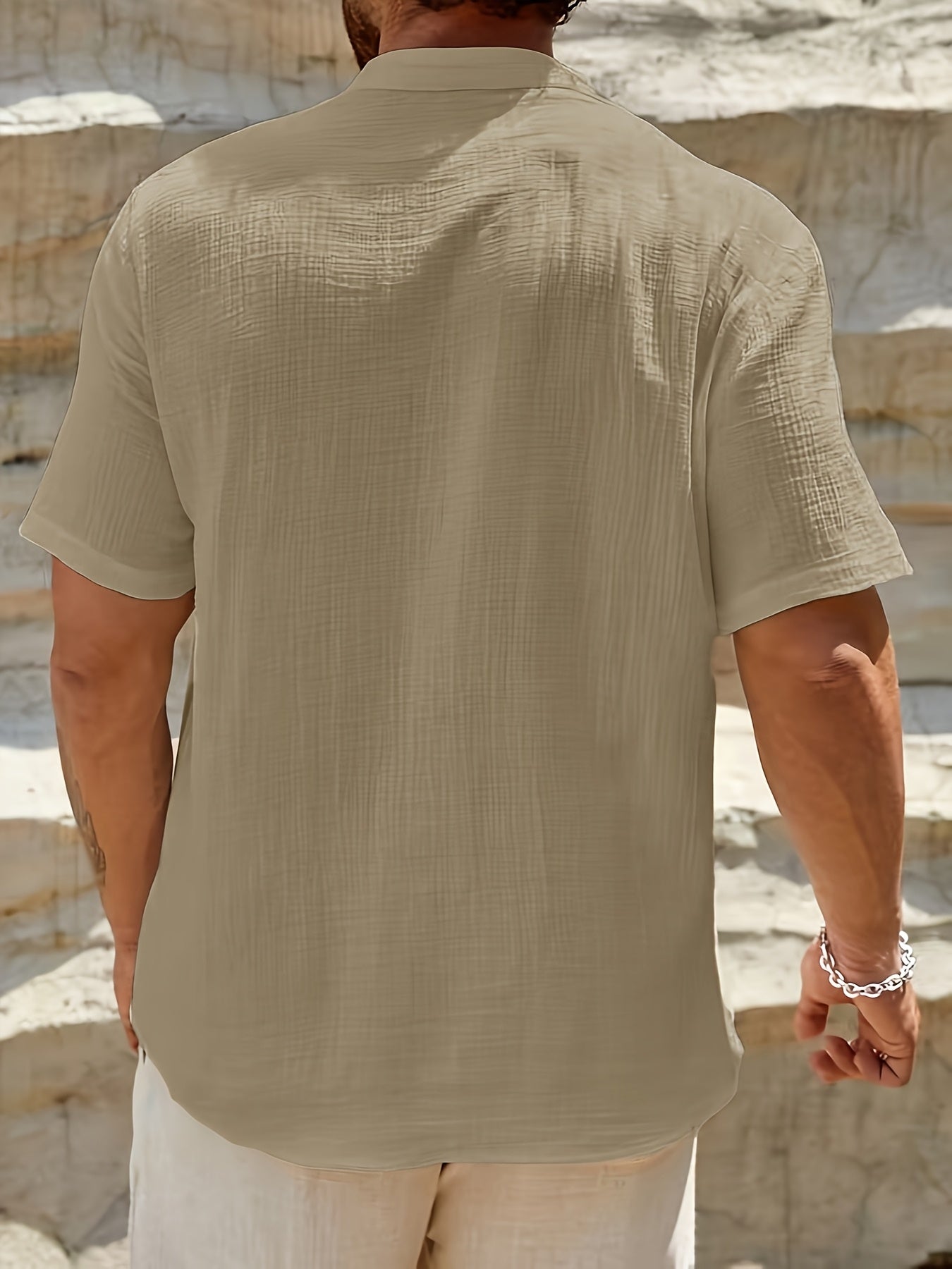 LIAM™ | Men's Linen V-Neck Shirt