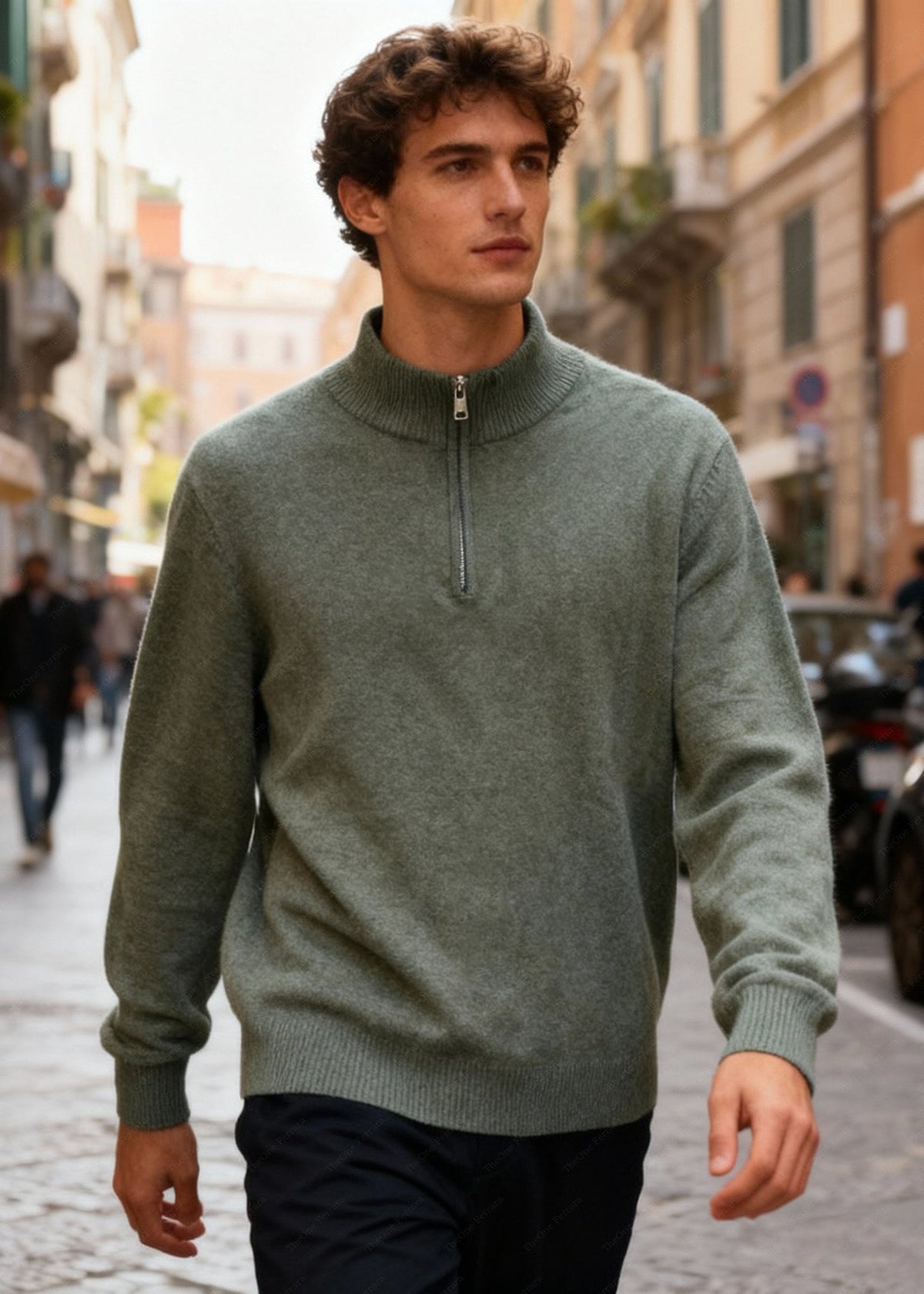 LIAM™ | Half-Zip Sweater – Viscose Modal Pullover with High Collar CT-007