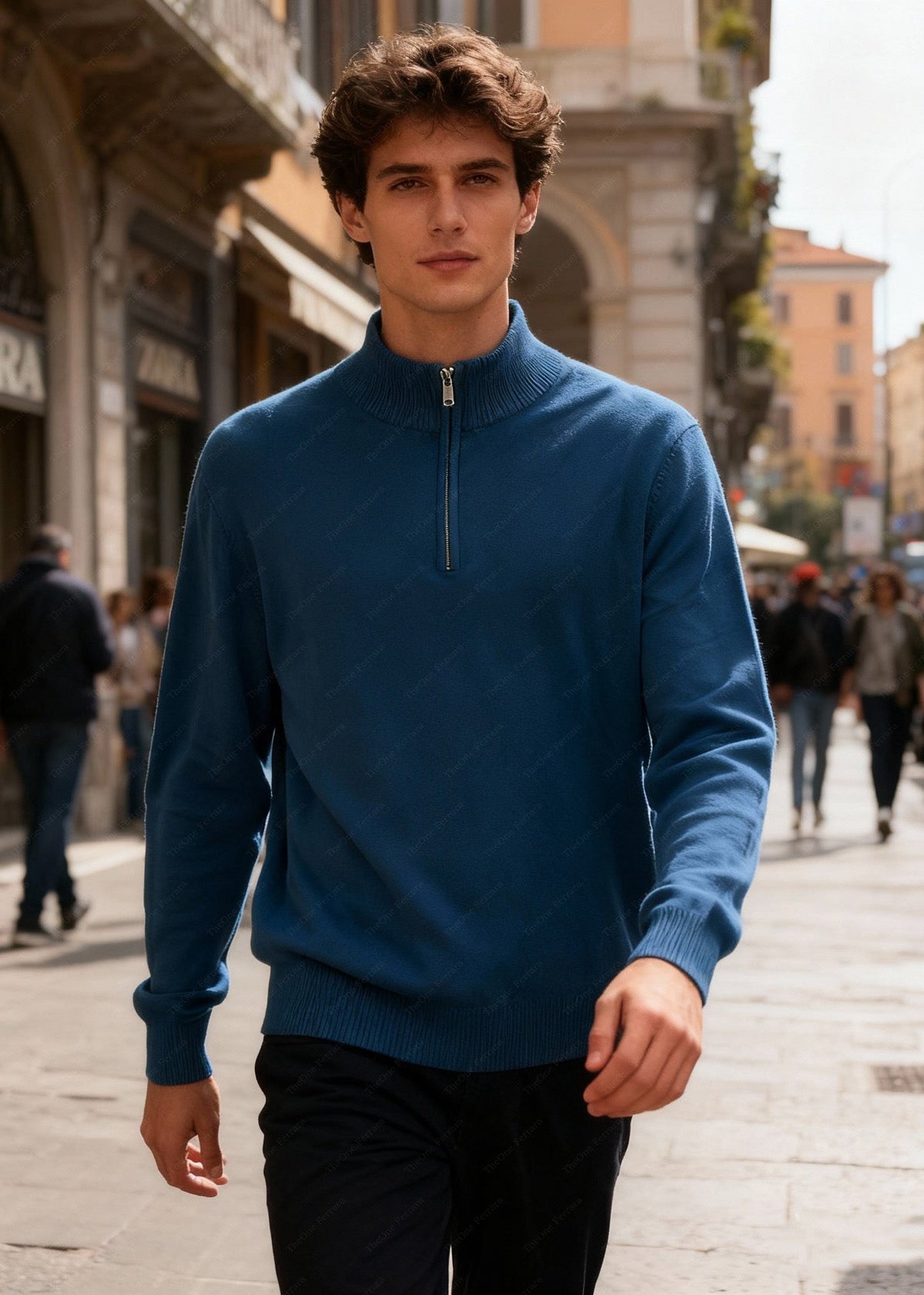 LIAM™ | Half-Zip Sweater – Viscose Modal Pullover with High Collar CT-007