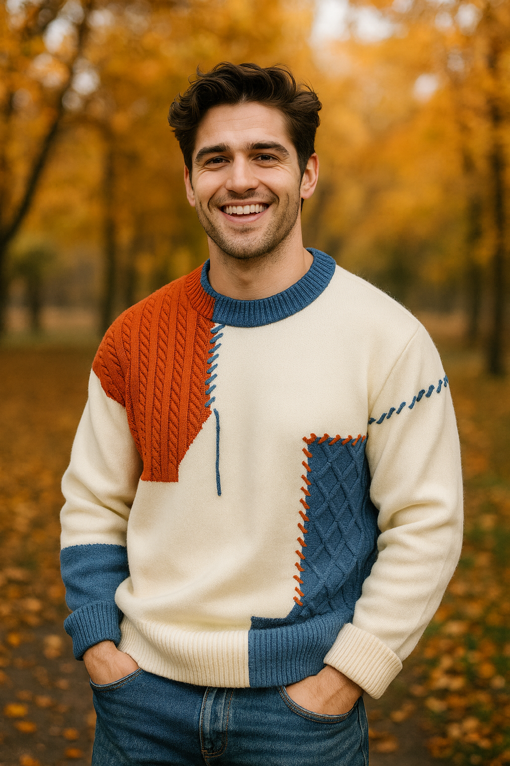 LIAM| MEN'S PATCHWORK SWEATER