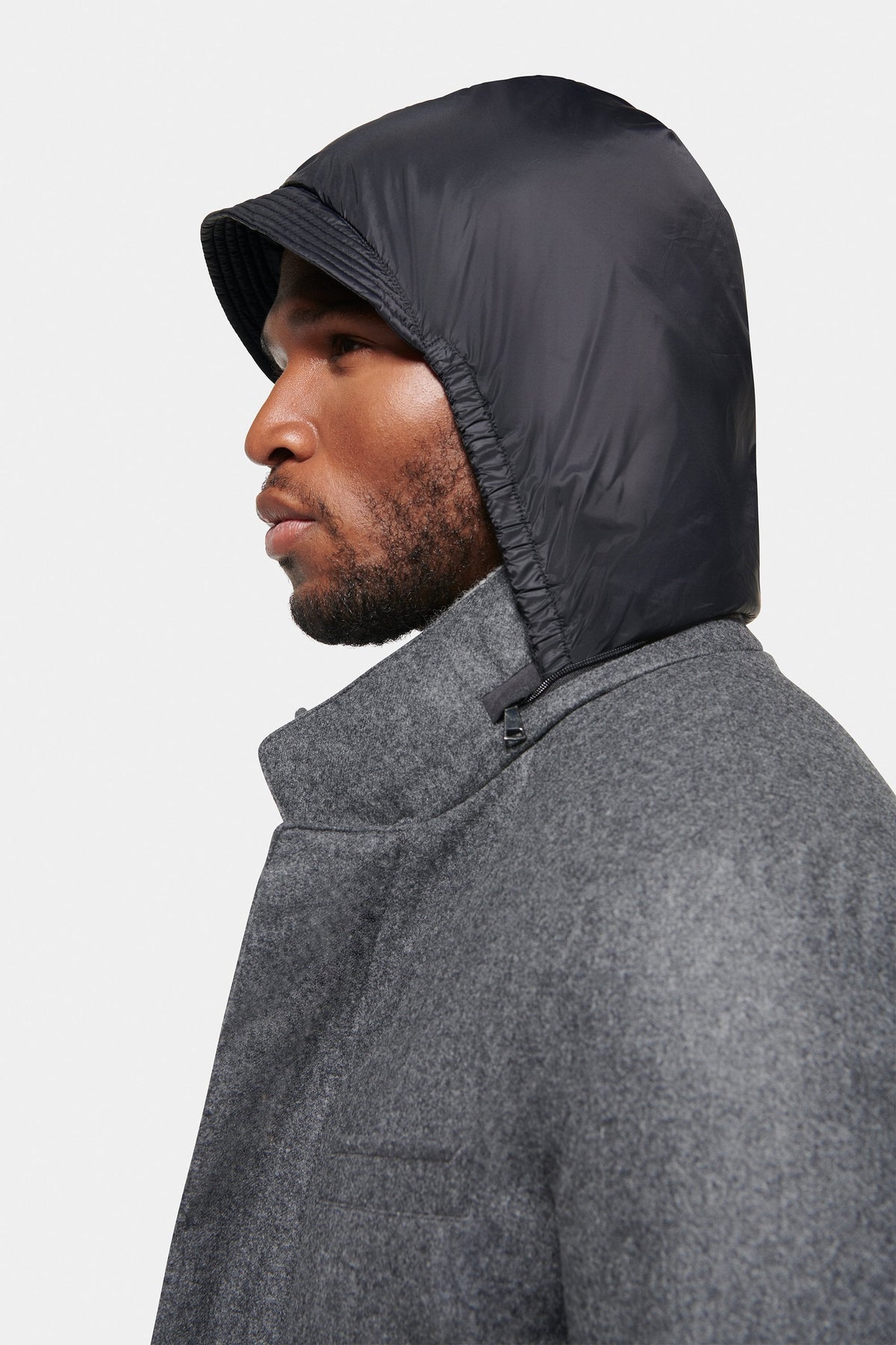 LIAM™ | Slim Hooded Stretch Car Coat, Charcoal