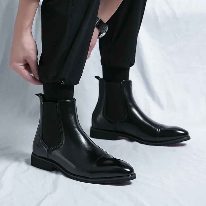 LIAM™ | Calvino Leather Chelsea Boots