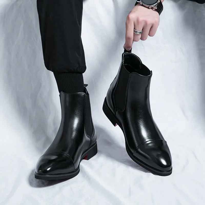 LIAM™ | Calvino Leather Chelsea Boots