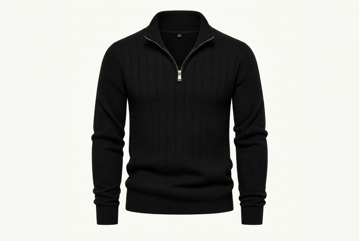LIAM™ | Ribbed Troyer Sweater