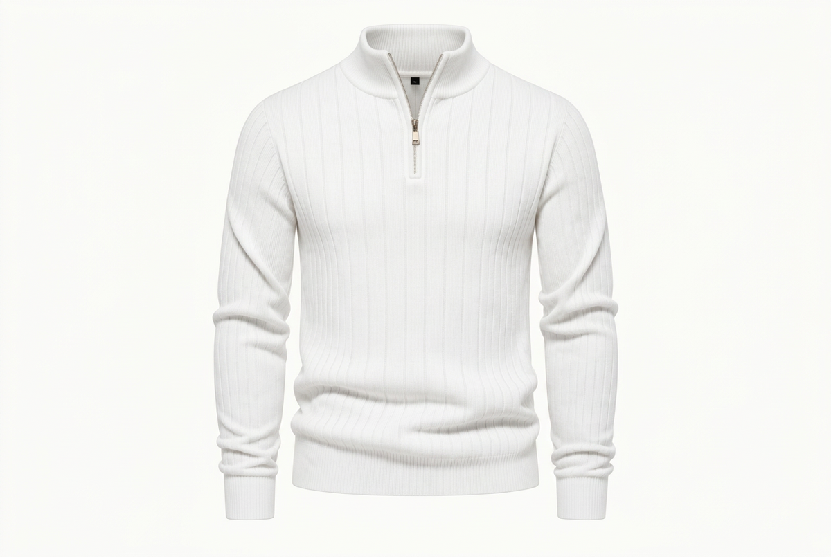 LIAM™ | Ribbed Troyer Sweater
