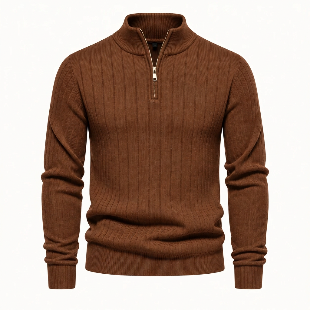 LIAM™ | Ribbed Troyer Sweater