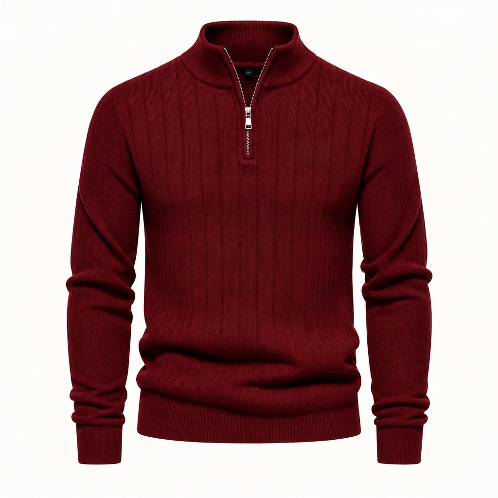 LIAM™ | Ribbed Troyer Sweater