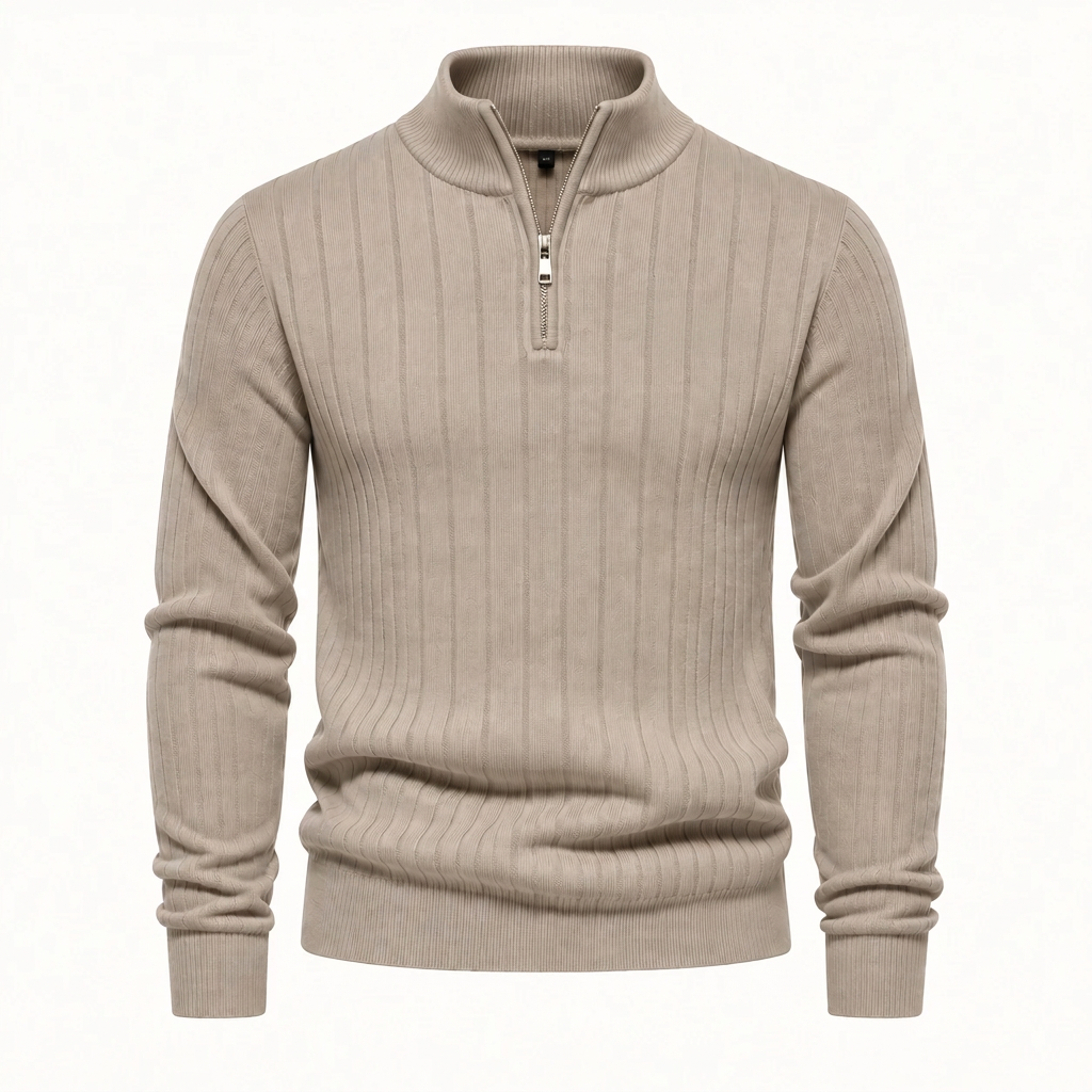 LIAM™ | Ribbed Troyer Sweater