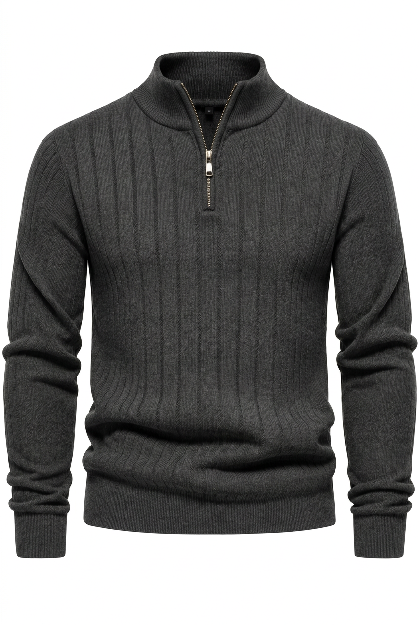 LIAM™ | Ribbed Troyer Sweater